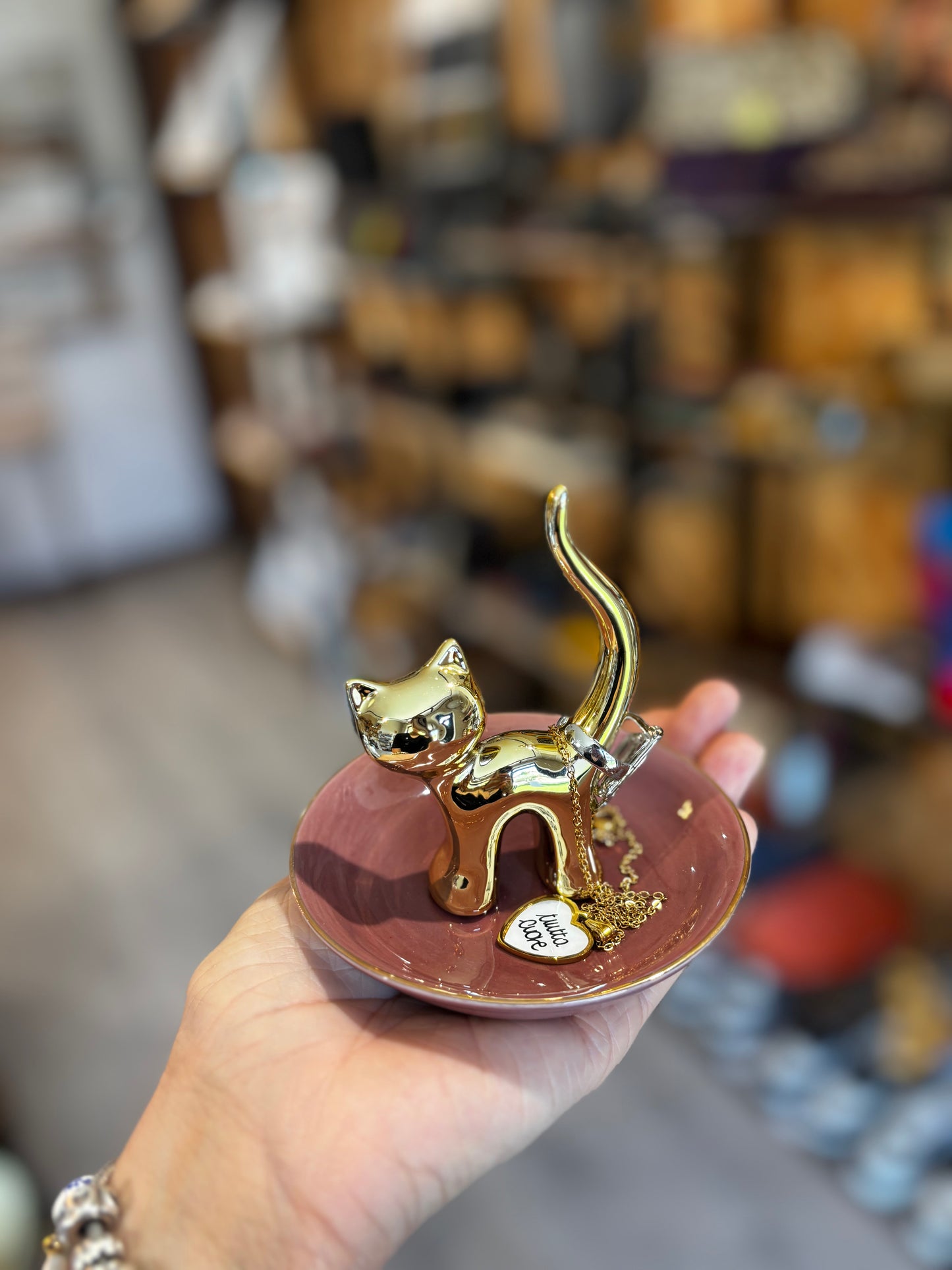 Porta anelli GOLD CAT