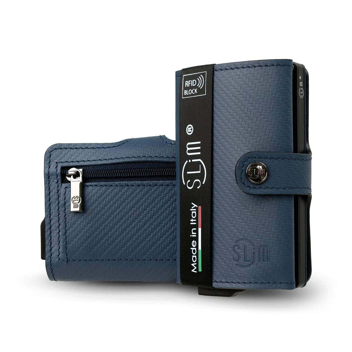 Portafoglio SLIM CARBON BLU
