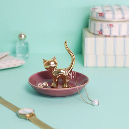 Porta anelli GOLD CAT