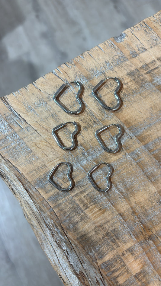 Orecchini CUORE VUOTO ARGENTO