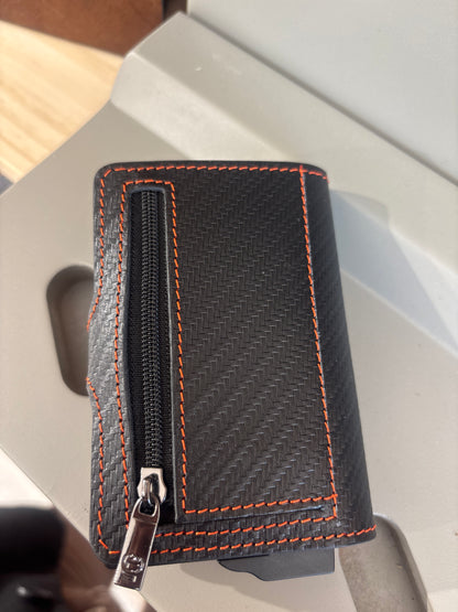 Portafoglio SLIM CARBON NERO&ARANCIONE