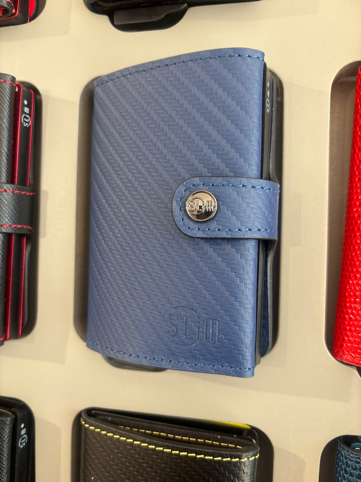 Portafoglio SLIM CARBON BLU