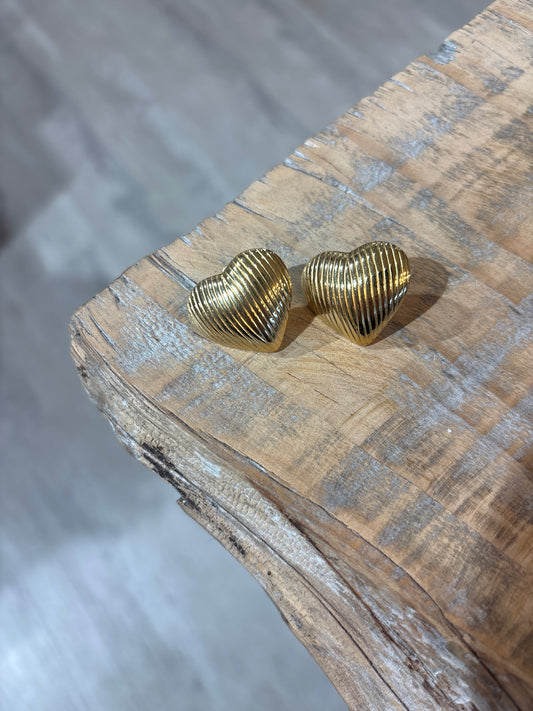 Orecchini CUORE RIGATO