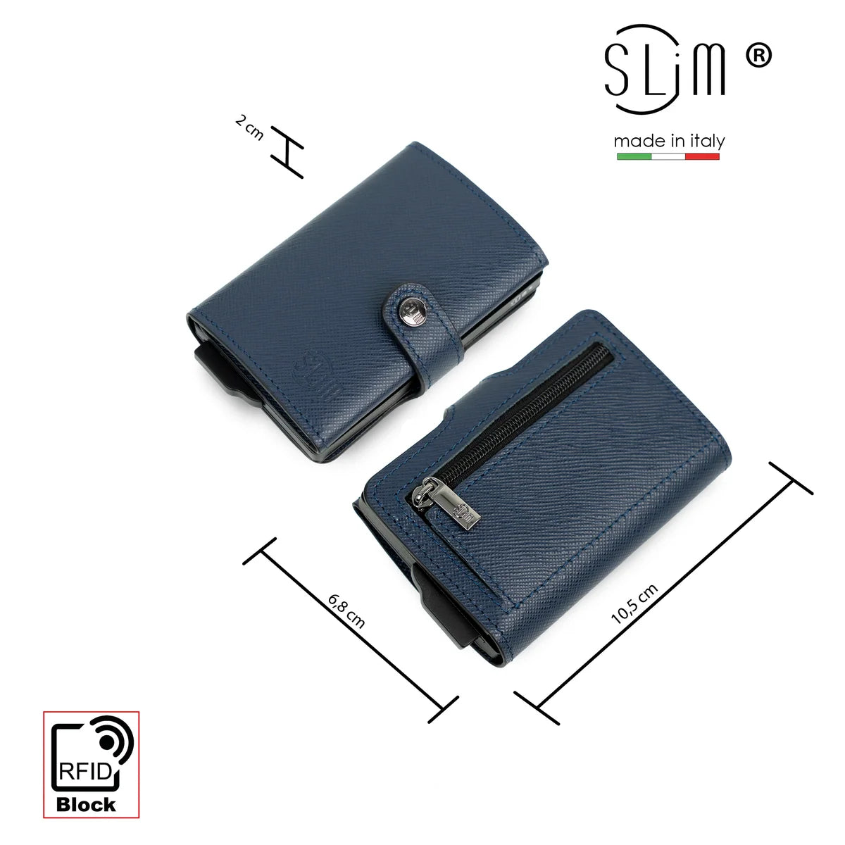 Portafoglio SLIM SAFFIANO BLU