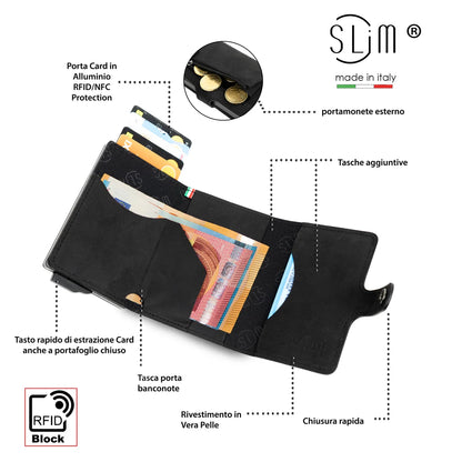Portafoglio SLIM OLD AMERICA NERO